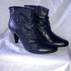 Black leather ankle boots
